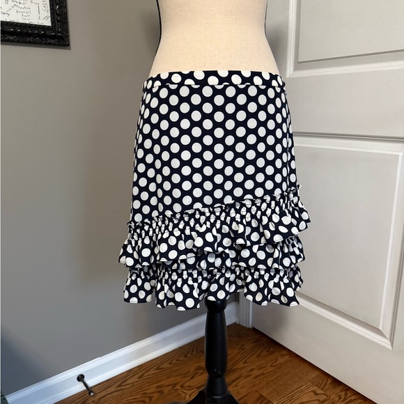 J. Crew Dresses & Skirts - GORGEOUS J. Crew Polka Dot Ruffle Skirt - Navy and White